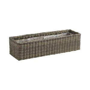 Boutique Aubry Gaspard Jardinière Rectangulaire En Rotin Synthétique (lot De 2) 8