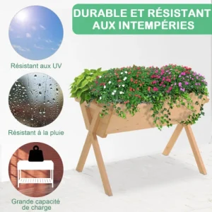 magasins pour OUTSUNNY Jardinière Sur Pieds Bois Massif Sapin L100cm 18