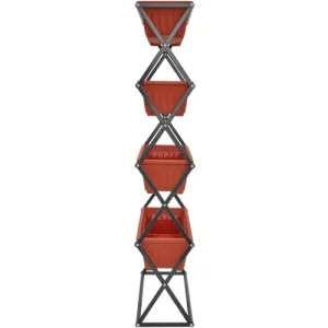 Tectake Jardinière Verticale Avec 4 Bacs à Fleurs 52 X 21 X 127 Cm Marron officiel 14