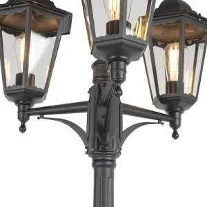 Pas Cher soldes France QAZQA Lampadaire Extérieur En Aluminium Noir 12