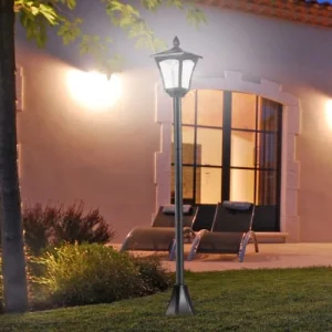 HOMCOM Lampadaire Extérieur Solaire Luminaire Lanterne LED Noir livraison la plus rapide 10