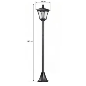 HOMCOM Lampadaire Extérieur Solaire Luminaire Lanterne LED Noir livraison la plus rapide 12