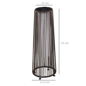 commentaire favorable OUTSUNNY Lampadaire LED De Jardin Style Colonial Résine Filaire Chocolat 12