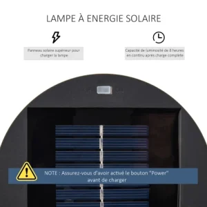 commentaire favorable OUTSUNNY Lampadaire LED De Jardin Style Colonial Résine Filaire Chocolat 16