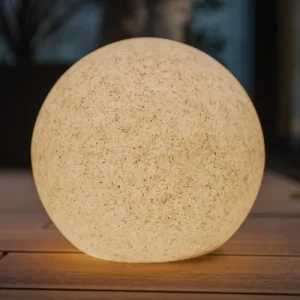 vente en ligne FORLIGHT Lampe D’extérieur En Forme De Boule En Plastique Gris Pierre 12