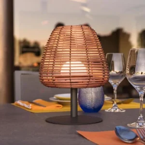 Lumisky Lampe De Table Sans Fil LED Rotin Beige H25CM en promotion 9