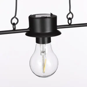 authentiques Luca Lighting Lampe Solaire Avec Pot En Métal Noir 8