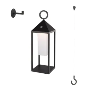 Large choix en ligne Lumisky Lanterne Design Sans Fil LED Aluminium Noir H47CM 9