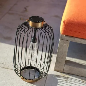 LUMI JARDIN Lanterne Solaire Cage Métal Noir H41cm pas cher 13