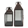 en ligne officielle Mobili Rebecca Lot De 2 Grandes Lanternes En Métal Et Pvc Marron Bronze 8