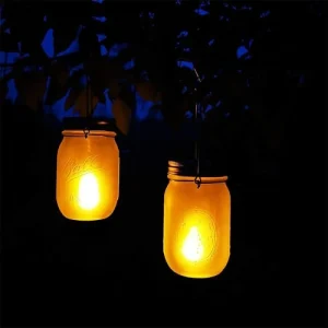 comparez les prix LUMI JARDIN Lot De 2 Lanternes Solaires Verre Transparent H14cm 10