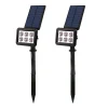 l'unique style LUMI JARDIN Lot De 2 Spots Solaires Projecteur Plastique Noir 100LM 17