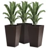 vente pas cher en ligne OUTSUNNY Lot De 3 Pots De Fleurs H.61 Cm PP Aspect Rotin Chocolat 22