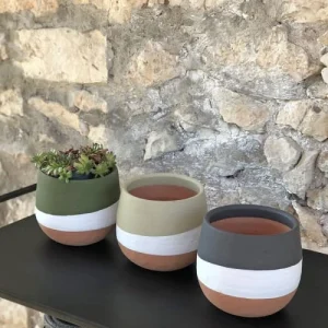 site pas cher Casatera Lot De 3 Pots En Terre Cuite Multicolore 8