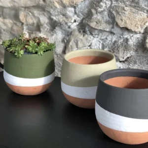 site pas cher Casatera Lot De 3 Pots En Terre Cuite Multicolore 12