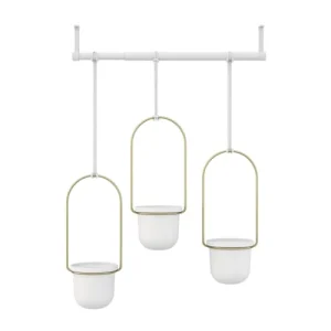 grande qualité Umbra Lot De 3 Pots Suspendus Triflora Plastique Blanc 16