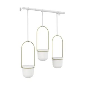 grande qualité Umbra Lot De 3 Pots Suspendus Triflora Plastique Blanc 18