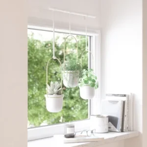 grande qualité Umbra Lot De 3 Pots Suspendus Triflora Plastique Blanc 10