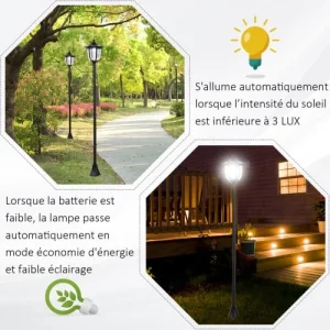 De super promotions disponibles OUTSUNNY Luminaire Extérieur Solaire 18