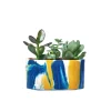 Junny Mini Jardinière Tie&dye Béton Bleu Pétrole Et Jaune marque pas cher en ligne 7