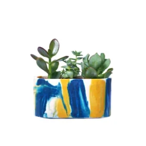 Meilleur Service Junny Mini Jardinière Tie&dye En Béton Orange Et Jaune 16