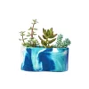 Junny Mini Jardinière Tie&dye Béton Bleu Pétrole Et Turquoise Livraison rapide 7