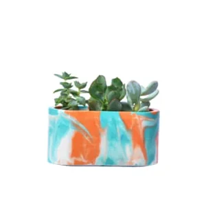 fashion pas cher Junny Mini Jardinière Tie&dye Béton Rose Et Vert 16