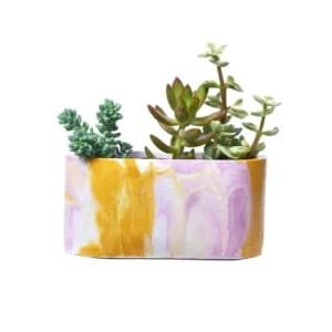 fashion pas cher Junny Mini Jardinière Tie&dye Béton Rose Et Vert 18