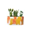 Meilleur Service Junny Mini Jardinière Tie&dye En Béton Orange Et Jaune 20