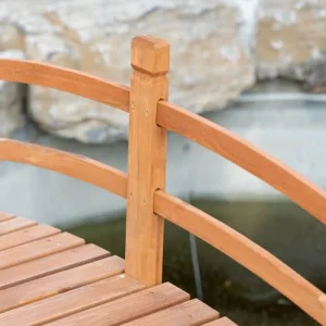 économies garanties OUTSUNNY Pont De Jardin – Pont De Bassin Avec Balustrade – Bois Sapin Pré-huilé 18