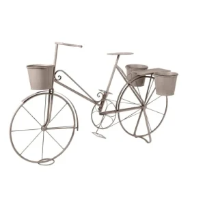 achat pas cher Maisons Du Monde Porte-plantes Vélo En Métal Gris Effet Vieilli 10