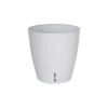 magasin en ligne france Riviera Pot En Plastique Rond Avec Réserve D’eau 45 Cm Eva Blanc 14