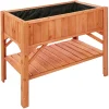 Tectake Potager Sur Pied Avec étagère De Rangement 119 X 53 X 90 Cm Marron mode 22