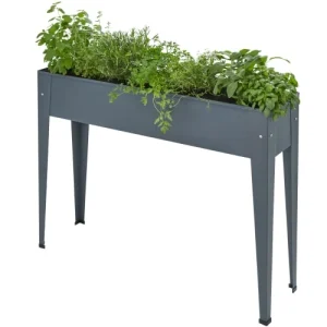 Authenticité garantie Tectake Potager Sur Pied Gris Anthracite 10