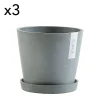 Ecopots Pots De Fleurs Avec Soucoupe Bleu Gris D20 – Lot De 3 Service Clients Dédié 20