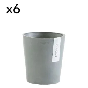 Ecopots Pots De Fleurs Blanc Gris D14 – Lot De 6 belle 7