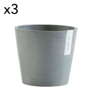 Ecopots Pots De Fleurs Bleu Gris D20 – Lot De 3 Satisfait ou Remboursé 8