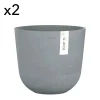 Ecopots Pots De Fleurs Bleu Gris D25 – Lot De 2 vente en ligne pas cher 7