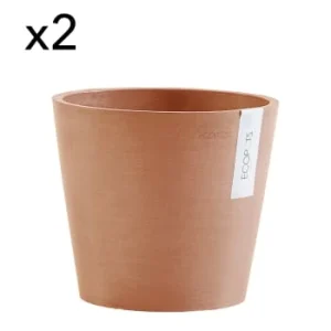 en france Ecopots Pots De Fleurs Bleu Gris D20 – Lot De 2 10