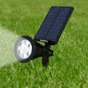 LUMI JARDIN Spot Solaire Projecteur 2 En 1 Plastique Noir 100LM magasin pour 10