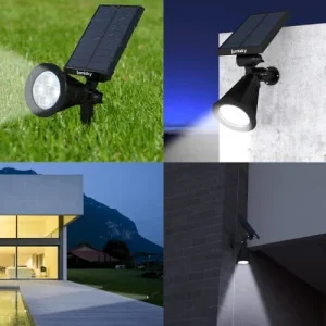 LUMI JARDIN Spot Solaire Projecteur 2 En 1 Plastique Noir 100LM magasin pour 14