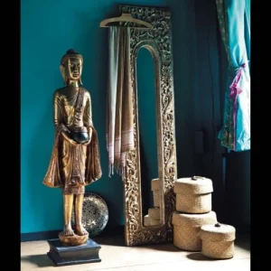 qualité supérieure Maisons Du Monde Statue Bouddha Debout En Résine Dorée H 142 Cm 7