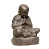 soldes de Noël Wanda Collection Statue Moine Shaolin Brun Antique H40cm 7