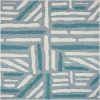 Nazar Tapis Carré Extérieur Rayé Bleu Et Turquoise – 200X200 jusqu'à 17