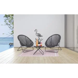 qualité supérieure Aubry Gaspard Tapis D’extérieur En Polypropylène 120 X 180 Cm Maya – Gris 14