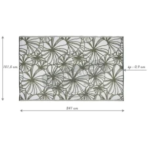 ESSCHERT DESIGN Tapis D’extérieur Motif Floral Vert/blanc Réversible – 241 X 151 Cm livraison la plus rapide 12