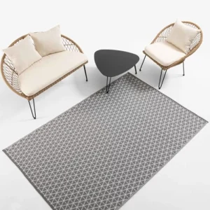 Oviala Tapis D’extérieur Polypropylène Gris 180 X 120 Cm Top ventes 18