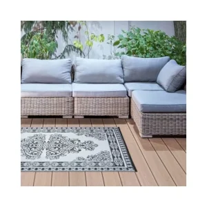 acheter ESSCHERT DESIGN Tapis D’extérieur Réversible Motif Perse Noir/blanc 186 X 119 Cm 8