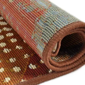 site en ligne Gino Falcone Tapis D’extérieur Tissé Plat – Marron Multicolore 80×165 Cm 18