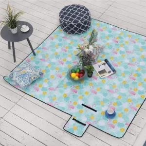 Protections acheteurs RED DECO Tapis De Plage Imperméable Coton Bleu 200x200cm 10